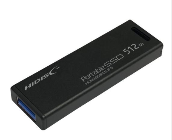 HDMSSD512GJP3R 外付けSSD USB-A接続 MiniStick(PC/録画用・PS5対応) [512GB /ポータブル型]