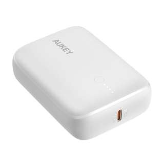 モバイルバッテリー Basix Mini ホワイト 10000mAh 20W PD対応 ［USB-C×1/USB-A×1］出力［USB-C×1］入力 White PB-N83S-WT [2ポート /充電タイプ]