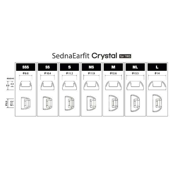 C[s[X SednaEarfit Crystal for TWS ML 2yA AZL-CRYSTAL-TWS-ML_3