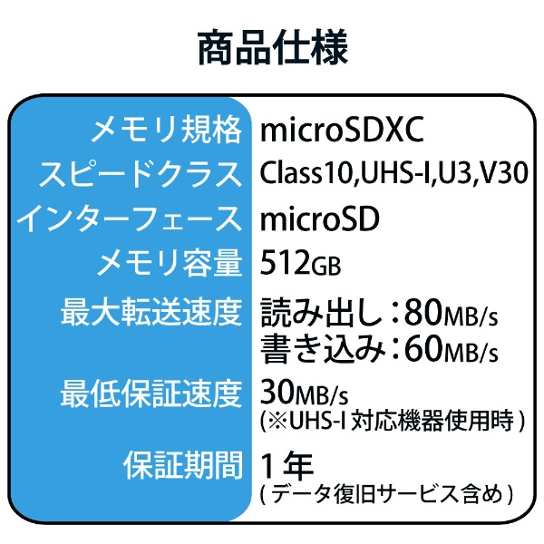 microSDXCカード MF-MSU13V3R_XCシリーズ MF-MS512GU13V3R [Class10 /512GB]