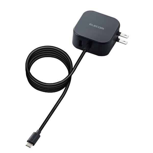 USB Type-C 充電器 PD対応 合計出力32W タイプA ×1 Type C ケーブル 一体型 1.5m 【 iPhone iPad  Galaxy Xperia AQUOS OPPO Android各種 Nintendo Switch 他 】 ACアダプター コンセント ブラック  ブラック MPA-ACCP19BK [USB Power Delivery対応] エレコム｜ELECOM 通販 ...