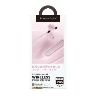 ブルートゥースイヤホン インナーイヤー型 Premium Style ピンク PG-BTE12IE4PK [ワイヤレス(左右コード) /Bluetooth]
