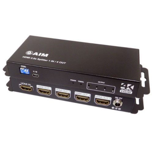 4K 60p対応 HDMIスプリッター AIM ブラック AVS2-18G104 エイム電子