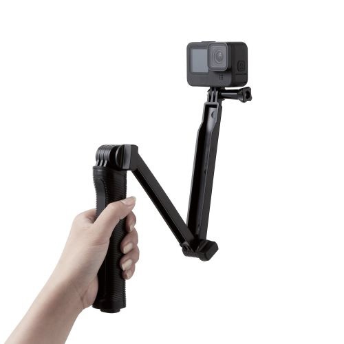 GoPro HERO10 9 8 7 6 5 MAX用 マウント 自撮り棒 3WAY 三脚 カメラグリップ エクステンションアーム  セーフティロック機構 ブラック AC-SS3W01BK