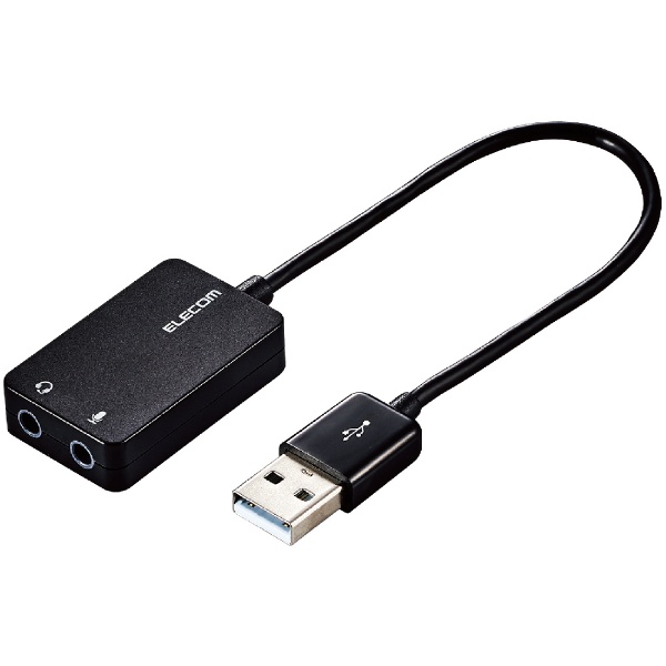 オーディオ変換プラグ [USB-A オス→メス φ3.5mmｘ2] Windows11 Mac対応 ブラック USB-AADC02BK  ELECOM｜エレコム 通販 | ビックカメラ.com