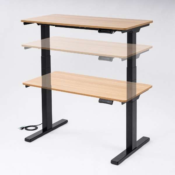 电动升降桌子[W1200xD600xH598～1248mm]薄的木纹ERD-C12060LM_3