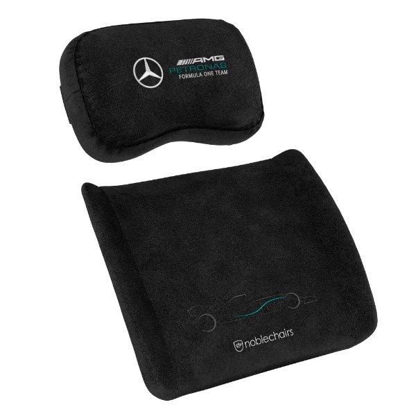 noblechairs ゲーミングチェア 交換用 メモリーフォーム クッションセット (ネックピロー ＋ ランバーサポート) Mercedes-AMG Petronas Formula One Team Edition ブラック NBL-SP-PST-012