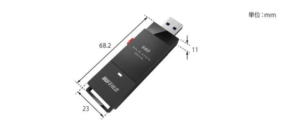 BUFFALO バッファロー 外付けSSD ポータブル USB3.2 Gen2対応 1TB ブラック SSD-PHP1.0U3BA D(2584974)