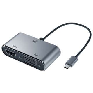 ［USB-C オス→メス HDMI / VGA］変換アダプタ ブラック SD-DPAHV-A