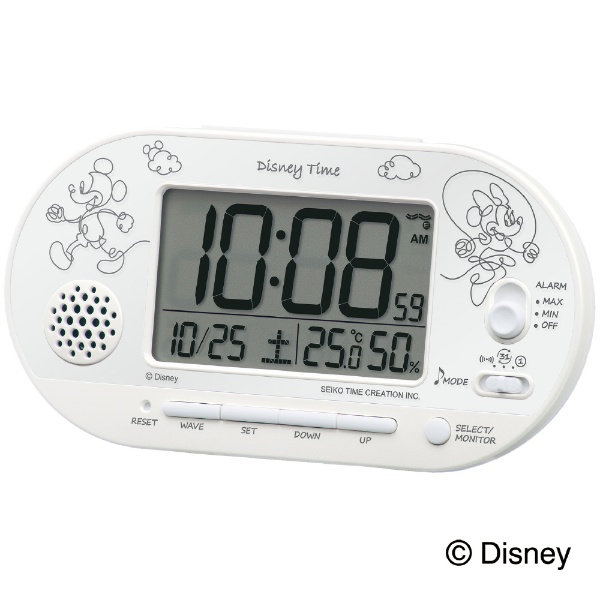 目覚まし時計 Disney Time ディズニータイム お得セット ミッキーフレンズ 電波自動受信機能有 デジタル マーケット 白パール FD482W
