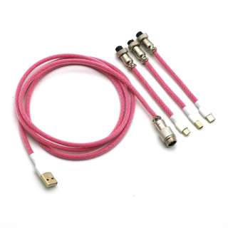 L[{[hP[u [USB-C{micro USB{mini USB  USB-A(PC) /1.65m] sN kk-aviator-cable-pink
