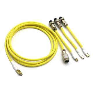 L[{[hP[u [USB-C{micro USB{mini USB  USB-A(PC) /1.65m] CG[ kk-aviator-cable-yellow