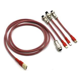 L[{[hP[u [USB-C{micro USB{mini USB  USB-A(PC) /1.65m] bh kk-aviator-cable-red