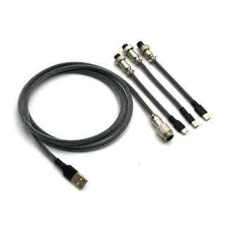 L[{[hP[u [USB-C{micro USB{mini USB  USB-A(PC) /1.65m] ubN kk-aviator-cable-black