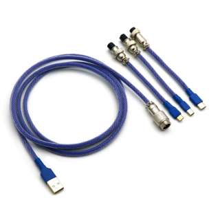 L[{[hP[u [USB-C{micro USB{mini USB  USB-A(PC) /1.65m] _[Nu[ kk-aviator-cable-darkblue