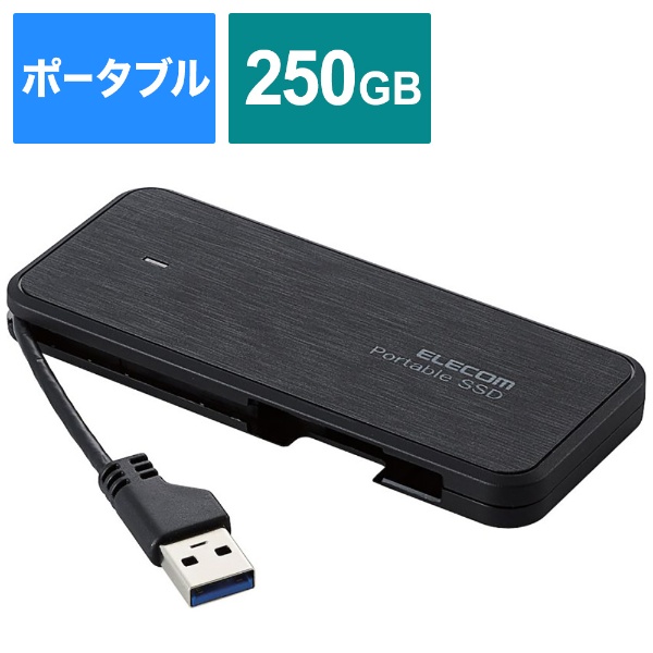 ESD-ECA0250GBKR OtSSD USB-Aڑ PS5/PS4A^Ή(Chrome/iPadOS/iOS/Mac/Windows11Ή) ubN [250GB /|[^u^]