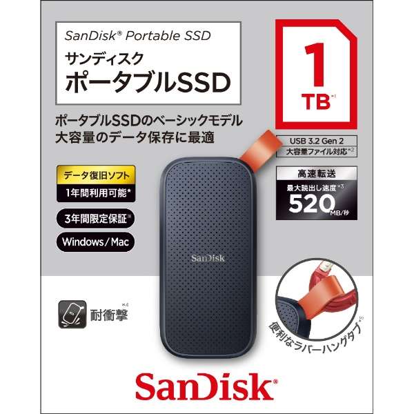 SDSSDE30-1T00-J26 OtSSD USB-Aڑ [1TB /|[^u^]_2