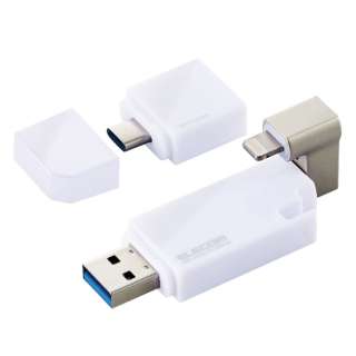 USB MFiF(Android/iOS/Mac/Windows11Ή) zCg MF-LGU3B032GWH [32GB /USB TypeA{USB TypeC{Lightning /USB3.2 /Lbv]