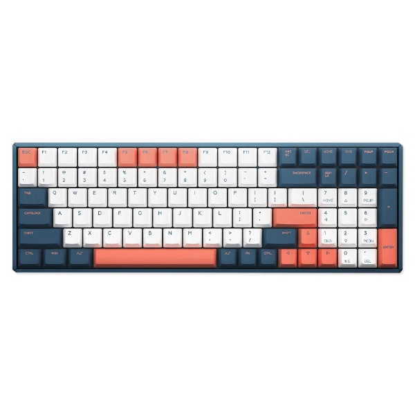 ゲーミングキーボード F96 RGB(英語配列) Coral Sea iq-f96-color