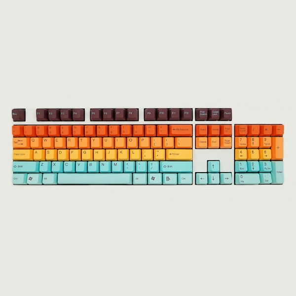 キーキャップ〕 英語配列 PBT Double shot Keycap Set ハワイ th 