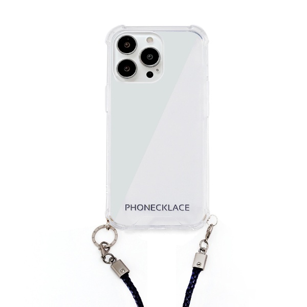 iPhone 13 Pro 対応 6.1 新作続 inch 時間指定不可 ネイビー PHONECKLACE ロープショルダーストラップ付きクリアケース PN21606i13PNV 3眼