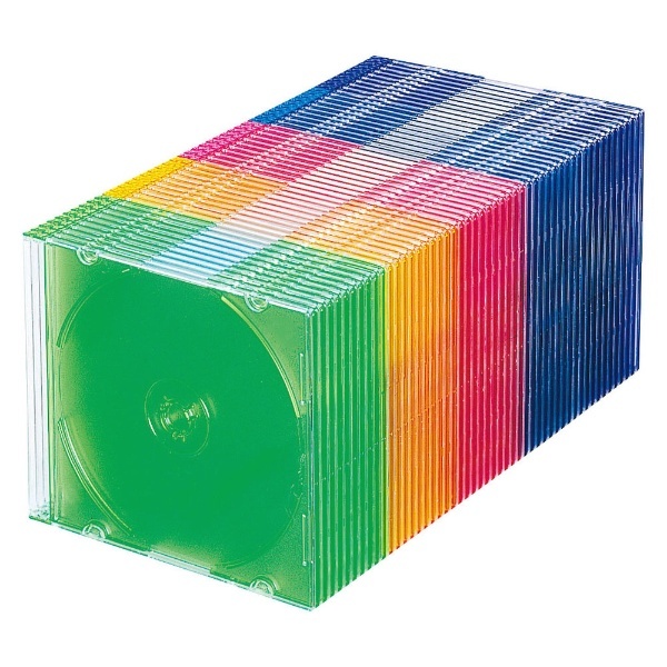 Blu-ray/DVD/CD対応 プラケース スリムタイプ 1枚収納×50 5色ミックス FCD-PU50MXN2 サンワサプライ｜SANWA  SUPPLY 通販 | ビックカメラ.com