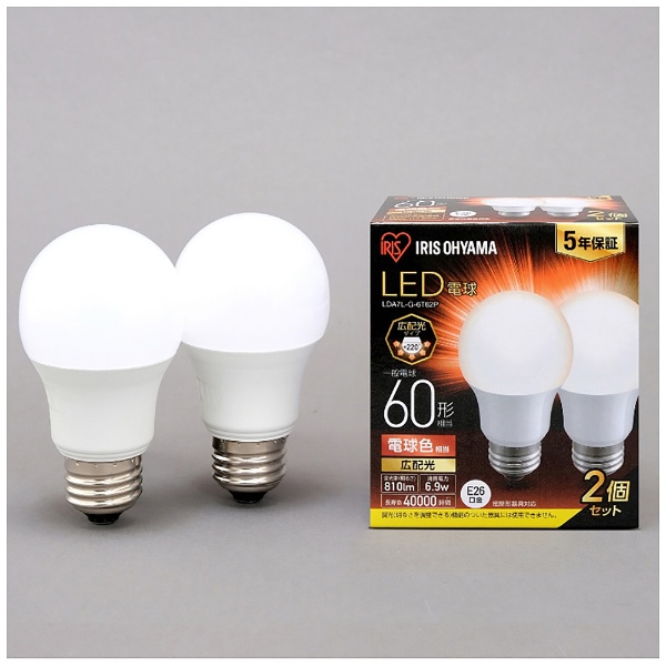 LED電球 E26 広配光2P 電球色 60形（810lm） LDA7L-G-6T62P [E26 /一般