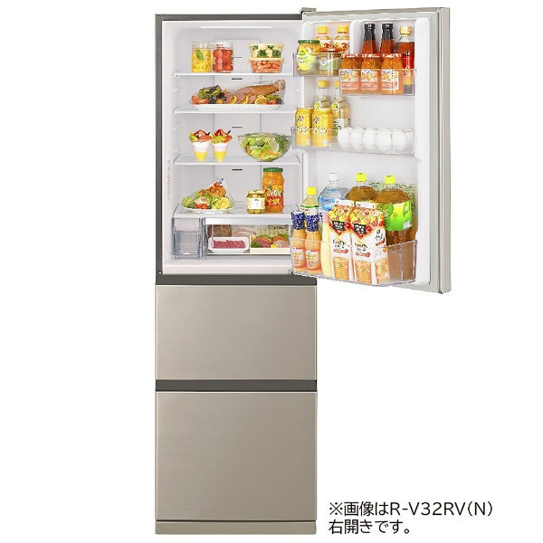 冷蔵庫 Vタイプ ブリリアントブラック R-V32RVL-K [3ドア /左開き 