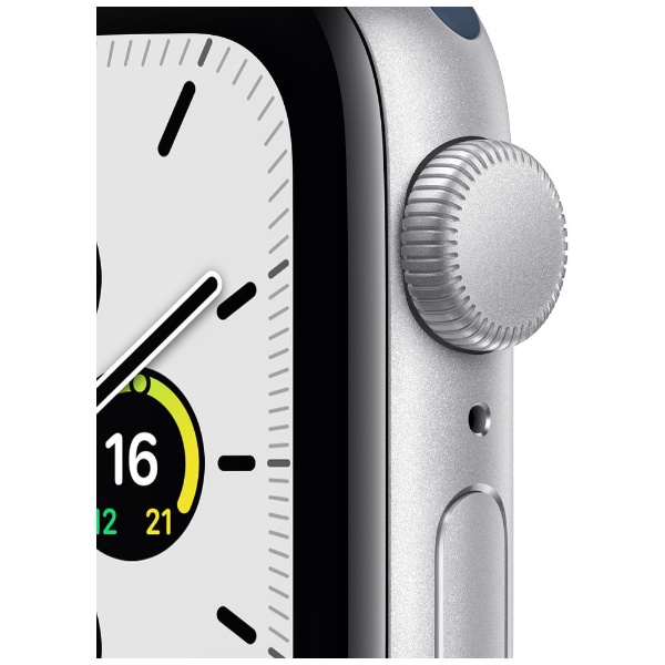 Apple Watch SE（第1世代：GPSモデル）40mmシルバーアルミニウムケースとアビスブルースポーツバンド シルバーアルミニウム  MKNY3J/A （第1世代）