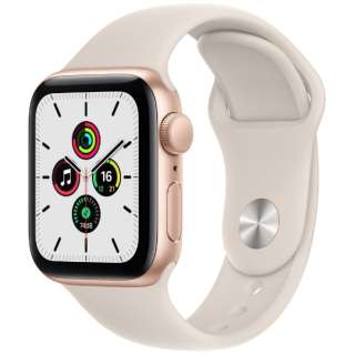 Apple Watch SE（GPSモデル）40mmゴールドアルミニウムケースとスターライトスポーツバンド ゴールドアルミニウム MKQ03J/A 【磁気充電-USB-Cケーブル同梱 /2021年9月モデル】_1