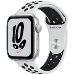 Apple Watch Nike ＳＥ(ＧＰＳ型号)44mm银铝包和纯的白铂/黑色Nike运动带银铝MKQ73J/A(第1代)