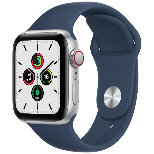 Apple Watch SE（第1世代：GPS+Cellularモデル）40mmシルバーアルミニウムケースとアビスブルースポーツバンド  シルバーアルミニウム MKQV3J/A （第1世代）