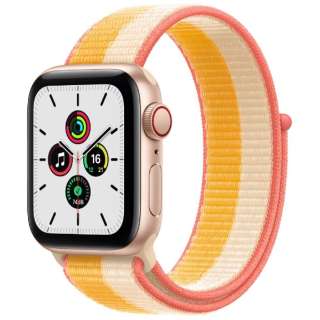 Apple Watch ＳＥ(GPS+Cellular型号)40mm黄金铝包和梅夷/白运动循环黄金铝MKQY3J/A(第1代)