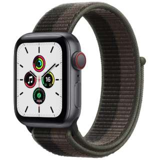 Apple Watch SE（GPS+Cellularモデル）40mmスペースグレイアルミニウムケースとトルネード/グレイスポーツループ スペースグレイアルミニウム MKR33J/A （第1世代）