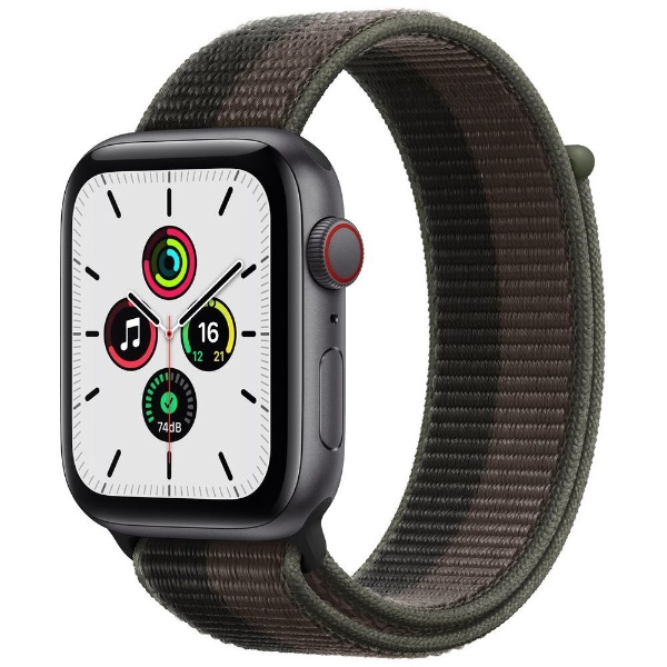 Apple Watch SE（GPS+Cellularモデル）44mm スペースグレイアルミニウムケースとトルネード/グレイスポーツループ  MKT53J/A （第1世代）