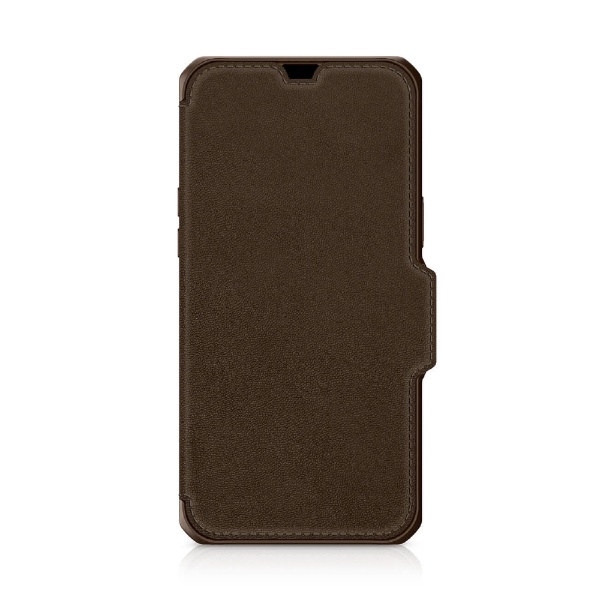 ITSKINS - Hybrid Folio Leather for iPhone 13 mini/12 mini [ Brown with real  leather ] ITSKINS　イットスキンズ ブラウン AP2N-HYBRF-BNRL