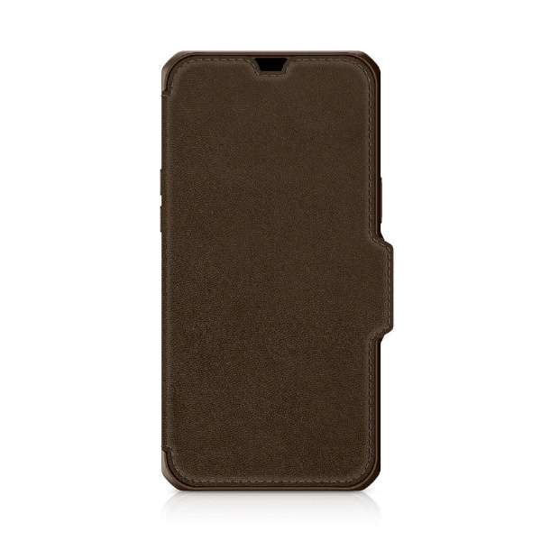 ITSKINS - Hybrid Folio Leather for iPhone 13 mini/12 mini [ Brown with real leather ] ITSKINS@CbgXLY uE AP2N-HYBRF-BNRL_1
