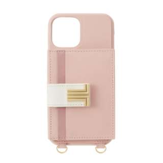 LANVIN en Bleu - Wrap Case Pocket Monogram with Neck Strap for iPhone 13 mini [ Smoky Pink ] LANVIN en Bleu@oIu[ LBSDSMPPWNSIP2154