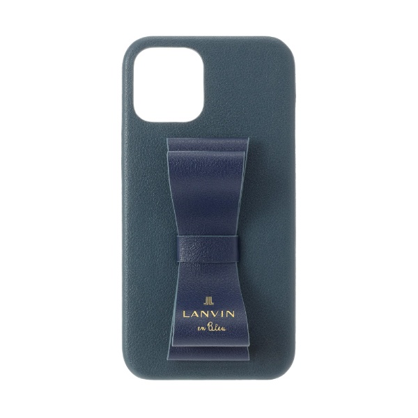 LANVIN en Bleu - Slim Wrap Case Stand &Ring Ribbon 2-Tone for iPhone 13 [ Navy/Vintage Blue ] LANVIN en Bleu Х󥪥֥롼 LBR2NVVWPIP2161