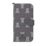 LANVIN COLLECTION - Folio Case Signature with Neck Strap for iPhone 13 [ Gray ] LANVIN COLLECTION@oRNV LCSIGRYFLNSIP2161