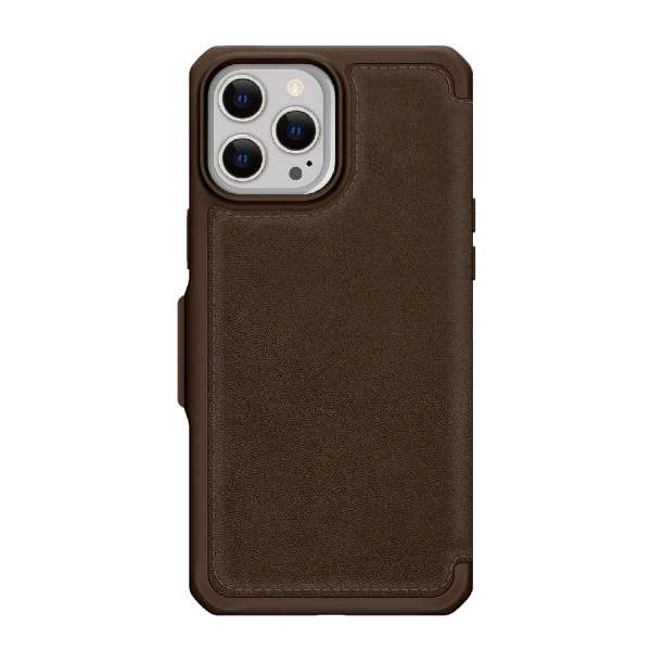 ITSKINS - Hybrid Folio Leather for iPhone 13 Pro Max/12 Pro Max [ Brown with real leather ] ITSKINS@CbgXLY AP2M-HYBRF-BNRL_2