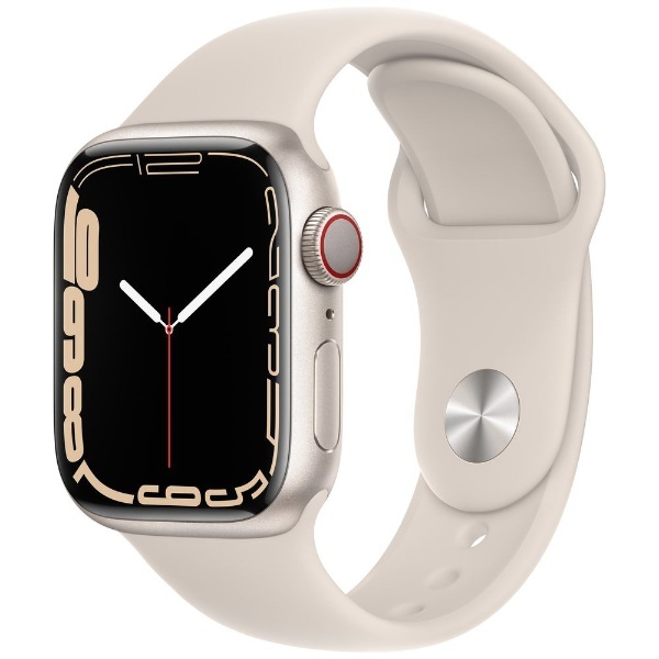 Apple Watch Series 7（GPS+Cellularモデル）- 41mmスターライトアルミニウムケースとスターライトスポーツバンド  レギュラー スターライトアルミニウム MKHR3J/A アップル｜Apple 通販