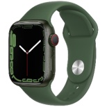 Apple Watch Series 7(GPS+Cellular型号)41mm绿色铝包和三叶草运动带[常规]MKHT3J/A