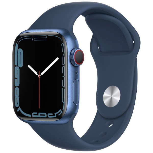Apple Watch Series 7（GPS+Cellularモデル） 41mm  ブルーアルミニウムケースとアビスブルースポーツバンド[レギュラー] MKHU3J/A
