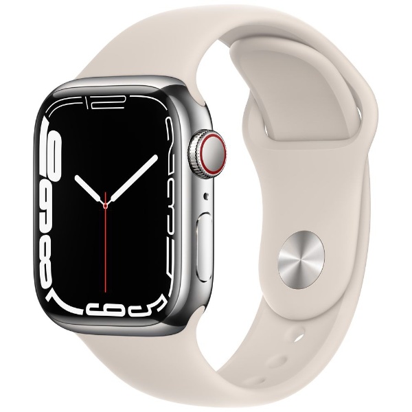 Apple Watch Series 7（GPS+Cellularモデル）- 41mmシルバーステンレススチールケースとスターライトスポーツバンド -  レギュラー シルバーステンレススチール MKHW3J/A アップル｜Apple 通販 | ビックカメラ.com