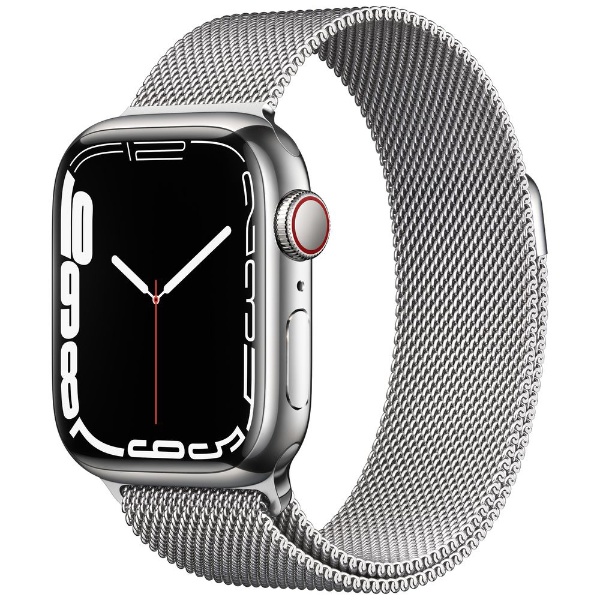Apple Watch Series 7（GPS+Cellularモデル）- 41mmシルバーステンレススチールケースとシルバーミラネーゼループ  シルバーステンレススチール MKHX3J/A