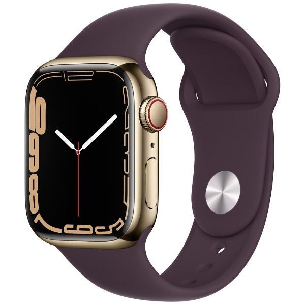 Apple Watch Series 7（GPS+Cellularモデル）- 41mmゴールドステンレススチールケースとダークチェリースポーツバンド  レギュラー ゴールドステンレススチール MKHY3J/A アップル｜Apple 通販