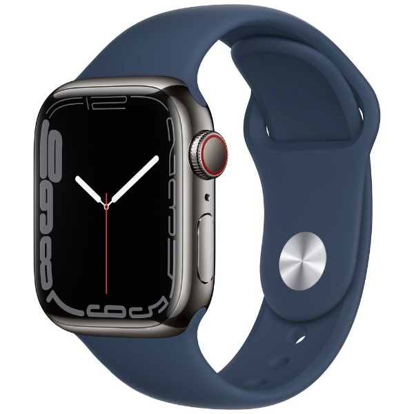 Apple Watch Series 7（GPS+Cellularモデル）- 41mmグラファイトステンレススチールケースとアビスブルースポーツバンド  レギュラー グラファイトステンレススチール MKJ13J/A アップル｜Apple 通販