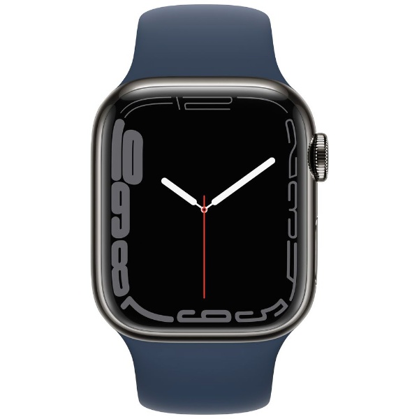 Apple Watch Series 7（GPS+Cellularモデル）- 41mmグラファイトステンレススチールケースとアビスブルースポーツバンド  - レギュラー グラファイトステンレススチール MKJ13J/A