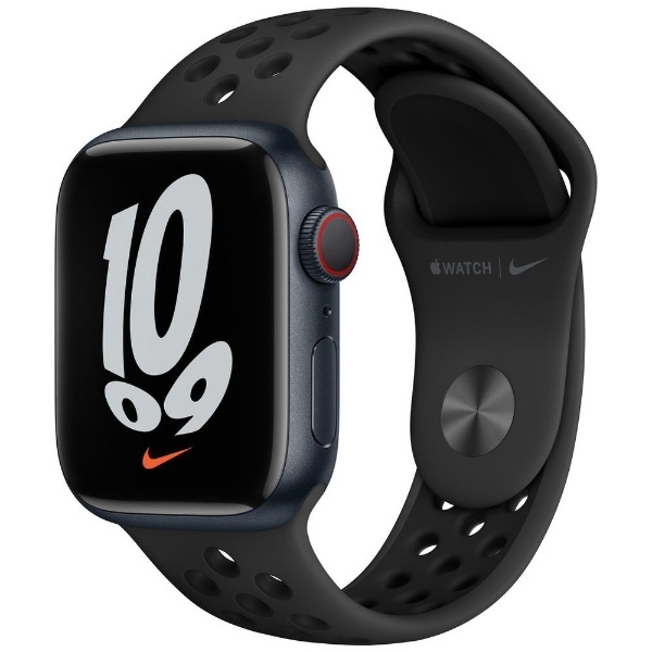 Apple Watch Nike Series 7（GPS+Cellularモデル） 41mm  ミッドナイトアルミニウムケースとアンスラサイト/ブラックNikeスポーツバンド[レギュラー] ミッドナイトアルミニウム MKJ43J/A アップル｜ Apple 通販